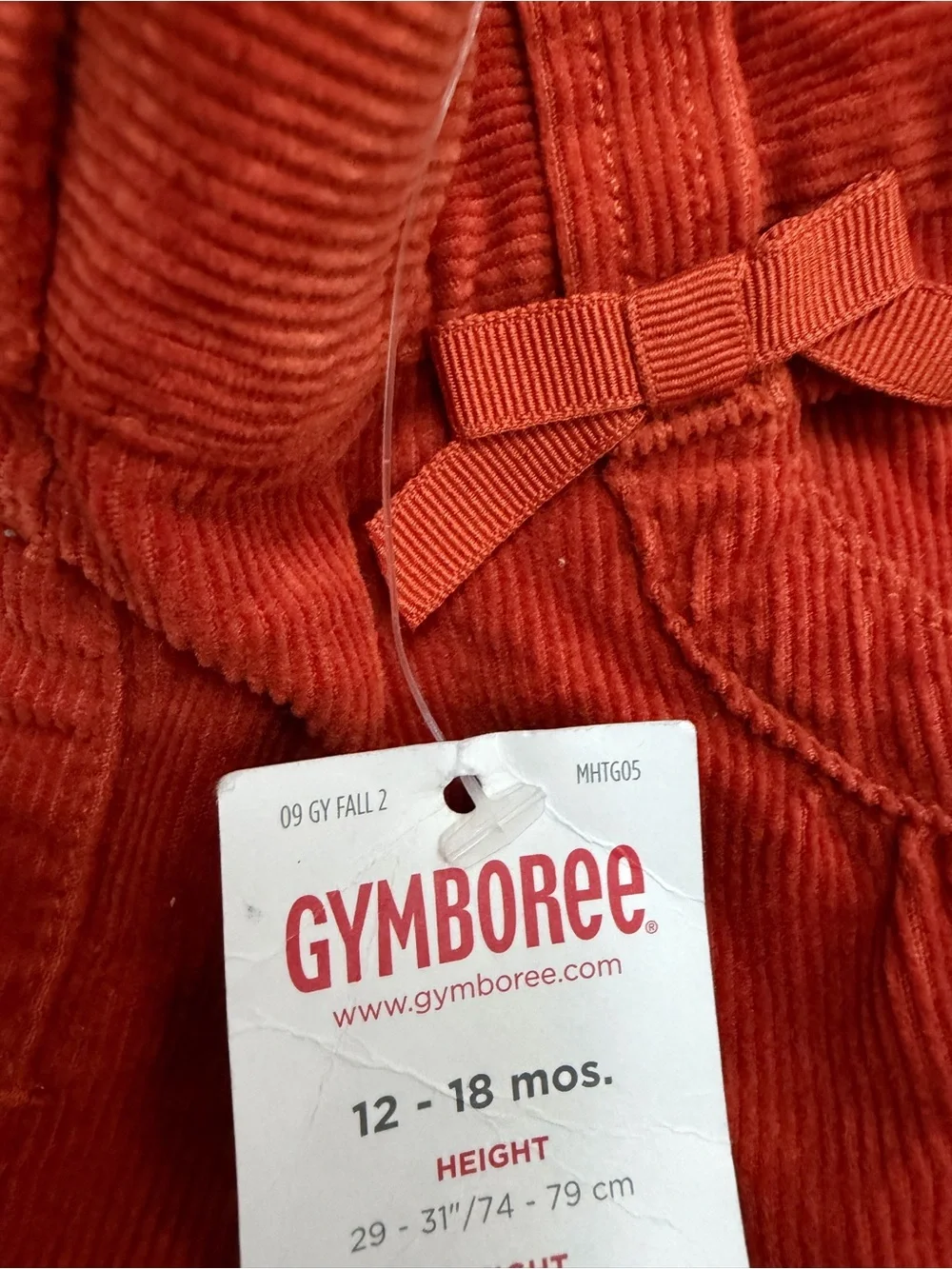 Gymboree Rust Red Corduroy Pants with Monkey Patch